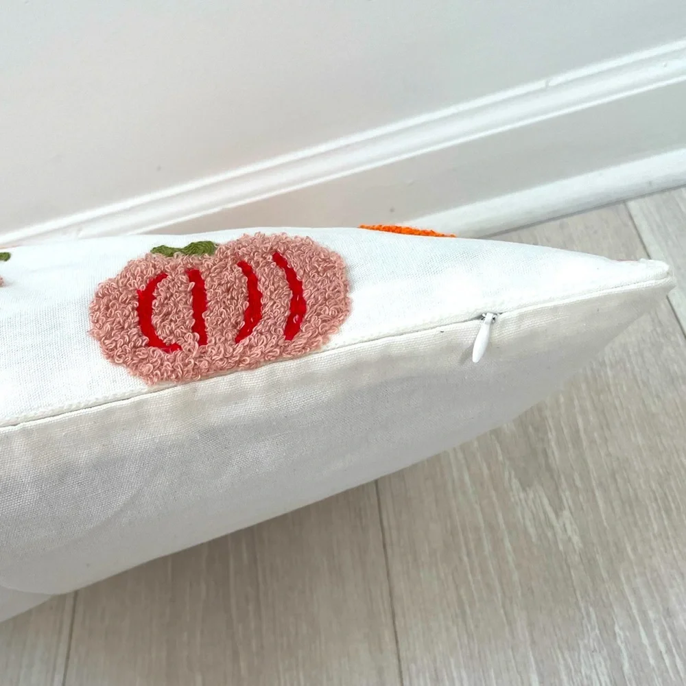 Pumpkins White Pillow Cover
